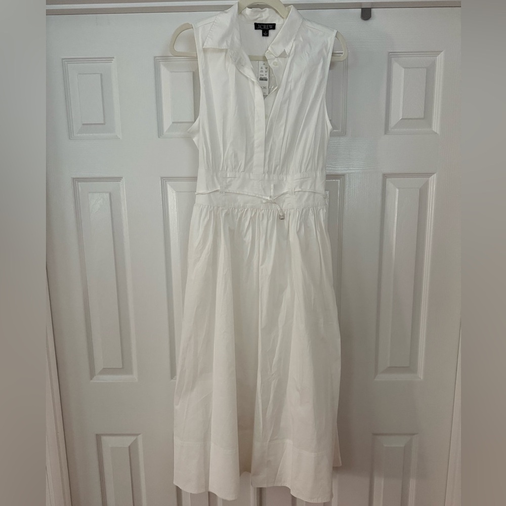 J. Crew White Sleeveless Maxi Dress with Waist Tie - Picture 5 of 5